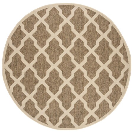 Safavieh 6 ft.-7 in. x 6 ft.-7 in. Beach House Contemporary Round Rug; Beige & Cream BHS122D-6R